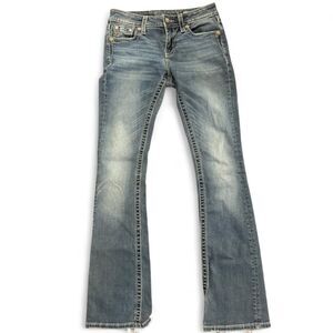 Miss Me Chloe Bootcut Jeans Size 26 Embellished Pockets Stretch Denim READ